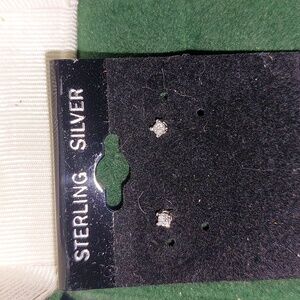 Sterling Silver Lab Created Diamond  Earrings Not CZ